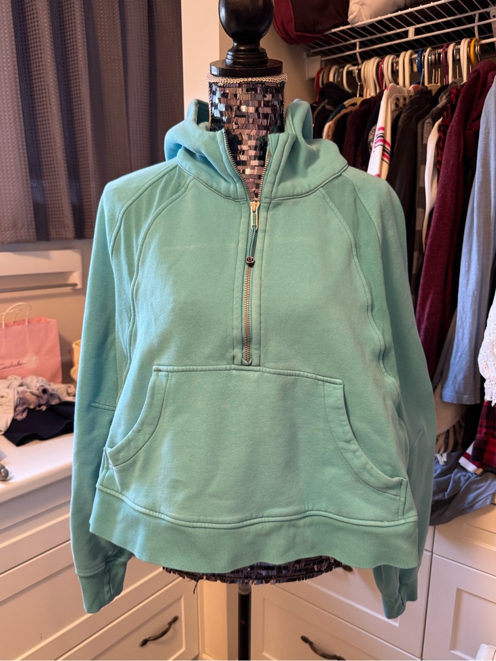 Lululemon scuba oversized half zip hoodie teal L